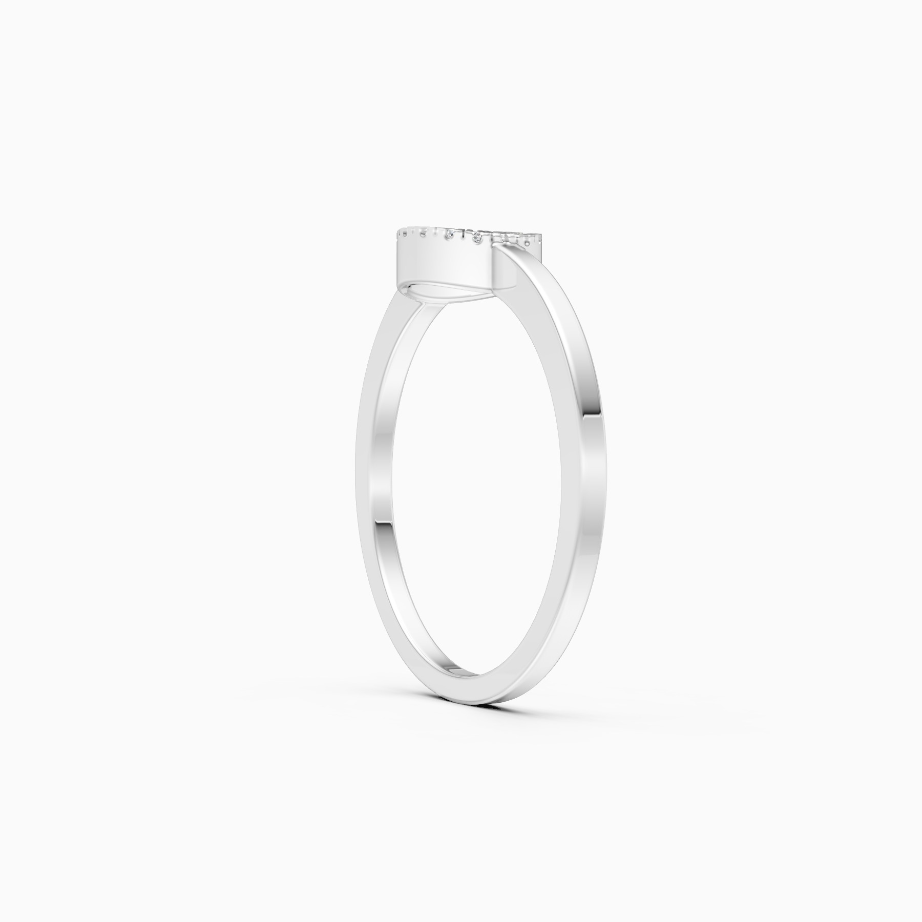 Unique Open Circle Round Diamond Ring
